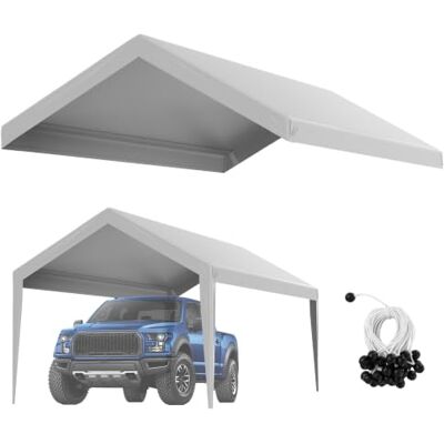 VEVOR Carport-Garagenzelt, 3 x 6 m, Garagendachzelt, wasserdicht und UV-geschützt, einfache Installation mit Spanngurten, Grau (nur Dachabdeckung, Rahmen Nicht im Lieferumfang enthalten) VEVOR Carport-Garagenzelt, 3 x 6 m, Garagendachzelt, wasserdicht und UV-geschützt, einfache Installation mit Spanngurten, Grau (nur Dachabdeckung, Rahmen Nicht im Lieferumfang enthalten)