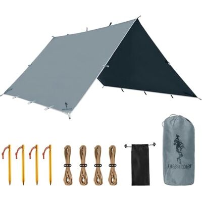 FREE SOLDIER Tarp Wasserdicht 3x3,2m Ultraleicht-Tarp Zeltplanen UV Schutz Camping Sonnensegel Zelt Freien Große für Camping, Wandern, Outdoor-Aktivitäten (Graublau) FREE SOLDIER Tarp Wasserdicht 3x3,2m Ultraleicht-Tarp Zeltplanen UV Schutz Camping Sonnensegel Zelt Freien Große für Camping, Wandern, Outdoor-Aktivitäten (Graublau)