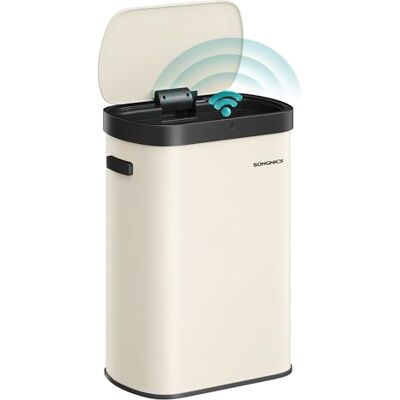 SONGMICS Mülleimer mit Sensor, 50 L, Softclose-Deckel, Stahl SONGMICS Mülleimer mit Sensor, 50 L, Softclose-Deckel, Stahl