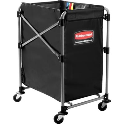 Rubbermaid Commercial Products X-Cart Sack Vinyltasche für Wäsche & Abfall, mit Taschen‑Organiser 150 l, Schwarz Rubbermaid Commercial Products X-Cart Sack Vinyltasche für Wäsche & Abfall, mit Taschen‑Organiser 150 l, Schwarz