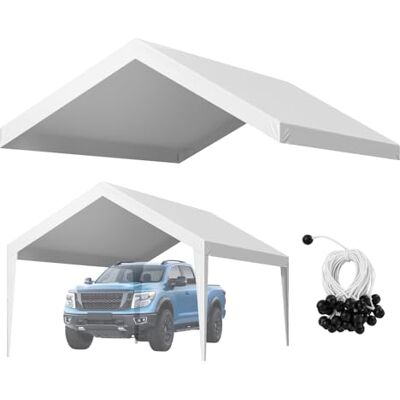 VEVOR Carport-Ersatzdach, 3,65 x 6,09 m, tragbare Garagenzeltplane, UV-beständige Autounterstandsplane, strapazierfähige Carport-Abdeckung, weiß, Rahmen Nicht im Lieferumfang enthalten VEVOR Carport-Ersatzdach, 3,65 x 6,09 m, tragbare Garagenzeltplane, UV-beständige Autounterstandsplane, strapazierfähige Carport-Abdeckung, weiß, Rahmen Nicht im Lieferumfang enthalten