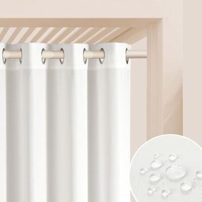 room99 Outdoorvorhäng mit Ösen Garden Line 155 x 200 cm Breite x Höhe Outdoor Vorhang wetterfest Wasserdicht Sichtschutz Sonnenschutz Gardinen Garten Winddicht Off White, 1 Stück room99 Outdoorvorhäng mit Ösen Garden Line 155 x 200 cm Breite x Höhe Outdoor Vorhang wetterfest Wasserdicht Sichtschutz Sonnenschutz Gardinen Garten Winddicht Off White, 1 Stück