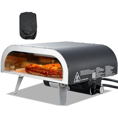 VEVOR Propan-Pizzaofen Outdoor 12 Zoll Gas-Pizzamaker, tragbarer Pizzakocher mit verdicktem Pizzastein & Tragetasche Pizzaofen für Camping im Freien Hinterhof Terrasse, Schwarz VEVOR Propan-Pizzaofen Outdoor 12 Zoll Gas-Pizzamaker, tragbarer Pizzakocher mit verdicktem Pizzastein & Tragetasche Pizzaofen für Camping im Freien Hinterhof Terrasse, Schwarz