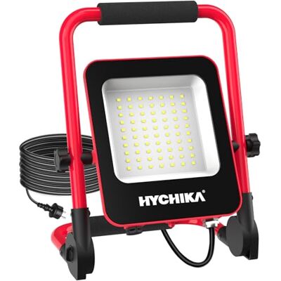 HYCHIKA BETTER TOOLS FOR BETTER LIFE HYCHIKA LED Baustrahler, 50W 5500LM Arbeitsleuchte, IP65 Wasserdicht, 3M Kabel, Tragbar für Werkstatt, Baustelle, Garage, 6500K, Rot HYCHIKA BETTER TOOLS FOR BETTER LIFE HYCHIKA LED Baustrahler, 50W 5500LM Arbeitsleuchte, IP65 Wasserdicht, 3M Kabel, Tragbar für Werkstatt, Baustelle, Garage, 6500K, Rot