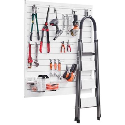 VEVOR Werkzeugwand 1230x1235x20mm, PVC-Garagen-Lamellenwand, weißer Wandorganizer, 136kg pro Platte, Lamellenwandpaneel mit Kupplungsstruktur & DIY-Zuschnitt, geeignet für Lagerung & Präsentation VEVOR Werkzeugwand 1230x1235x20mm, PVC-Garagen-Lamellenwand, weißer Wandorganizer, 136kg pro Platte, Lamellenwandpaneel mit Kupplungsstruktur & DIY-Zuschnitt, geeignet für Lagerung & Präsentation
