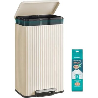 SONGMICS Mülleimer Küche, 50 L Tretmülleimer, Softclose, aus Stahl SONGMICS Mülleimer Küche, 50 L Tretmülleimer, Softclose, aus Stahl