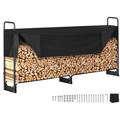 VEVOR Kaminholzregal Metall 259x36x117cm Brennholzregal Stahlrahmen Pulverbeschichtet Kaminholzunterstand 300kg mit Wasserdichter Abdeckung Stapelhilfe Holzunterstand für Veranda Garten Terrasse Hof VEVOR Kaminholzregal Metall 259x36x117cm Brennholzregal Stahlrahmen Pulverbeschichtet Kaminholzunterstand 300kg mit Wasserdichter Abdeckung Stapelhilfe Holzunterstand für Veranda Garten Terrasse Hof