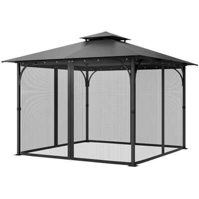 VEVOR Moskitonetz für Pavillon, Mückennetz-Ersatz, passend für 304,8x304,8x204,2 cm große Pavillons, Insektennetz, 4-teiliger Seitenwand-Pavillonvorhang, mit Doppelreißverschluss (NUR Netz) VEVOR Moskitonetz für Pavillon, Mückennetz-Ersatz, passend für 304,8x304,8x204,2 cm große Pavillons, Insektennetz, 4-teiliger Seitenwand-Pavillonvorhang, mit Doppelreißverschluss (NUR Netz)
