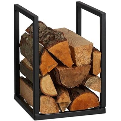 Relaxdays Kaminholzregal, Metall, HBT: 40x30x30 cm, Brennholzregal innen, für Feuerholz, Stapelholz, Brennholz, schwarz Relaxdays Kaminholzregal, Metall, HBT: 40x30x30 cm, Brennholzregal innen, für Feuerholz, Stapelholz, Brennholz, schwarz