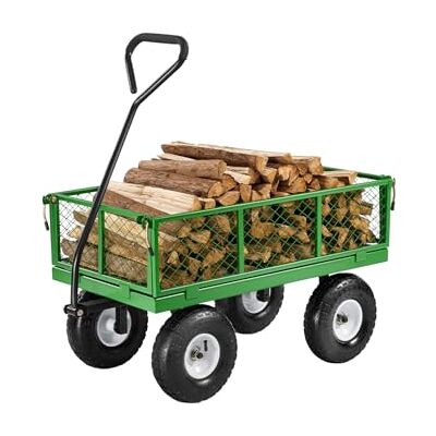 VEVOR Bollerwagen 300 kg, Transportwagen, Gartenwagen, Gerätewagen, Handwagen aus Metall für den Außenbereich mit 10-Zoll-Reifen, abnehmbaren Seitenteilen aus Netzmaterial & um 180° drehbarem Griff VEVOR Bollerwagen 300 kg, Transportwagen, Gartenwagen, Gerätewagen, Handwagen aus Metall für den Außenbereich mit 10-Zoll-Reifen, abnehmbaren Seitenteilen aus Netzmaterial & um 180° drehbarem Griff
