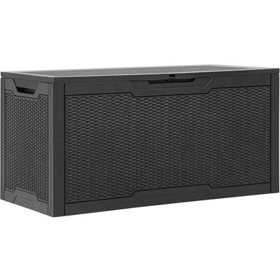YITAHOME 100-Gallonen-Harz-Deckbox, wetterfest Außenspeicherbox, verschließbarer Innen- und Außenspeicher für Zubehör und Grundbedarf, schwarz YITAHOME 100-Gallonen-Harz-Deckbox, wetterfest Außenspeicherbox, verschließbarer Innen- und Außenspeicher für Zubehör und Grundbedarf, schwarz