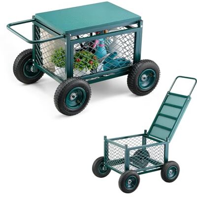 VEVOR Gartenrollsitz 760x520x440 mm, Rollbar Gartensitz aus Metall mit Rädern, trägt bis zu 180 kg, Rollsitz, Outdoor-Wagen und Hocker auf Rädern für Rasen, Terrasse, Hinterhof VEVOR Gartenrollsitz 760x520x440 mm, Rollbar Gartensitz aus Metall mit Rädern, trägt bis zu 180 kg, Rollsitz, Outdoor-Wagen und Hocker auf Rädern für Rasen, Terrasse, Hinterhof