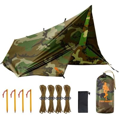 FREE SOLDIER Tarp Wasserdicht 4 * 4m Ultraleicht Zeltplanen UV Schutz Camping Sonnensegel Zelt Freien Große Tarp für Camping, Wandern, Outdoor-Aktivitäten FREE SOLDIER Tarp Wasserdicht 4 * 4m Ultraleicht Zeltplanen UV Schutz Camping Sonnensegel Zelt Freien Große Tarp für Camping, Wandern, Outdoor-Aktivitäten