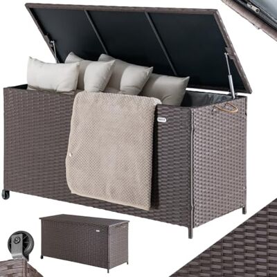 BAKAJI Gartenschrank - Polyrotan wasserdicht mit 2 Rädern - 420L BAKAJI Gartenschrank - Polyrotan wasserdicht mit 2 Rädern - 420L