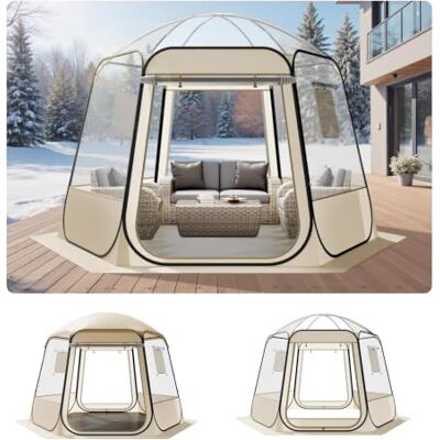 VEVOR Pop-up-Bubble-Zelt, 336x305x220 cm, transparentes Campingzelt, Garten-Kuppel-Iglu-Zelt mit Fenstern, 540°-Panoramablick, für 8–10 Personen, Terrasse, Hinterhof VEVOR Pop-up-Bubble-Zelt, 336x305x220 cm, transparentes Campingzelt, Garten-Kuppel-Iglu-Zelt mit Fenstern, 540°-Panoramablick, für 8–10 Personen, Terrasse, Hinterhof