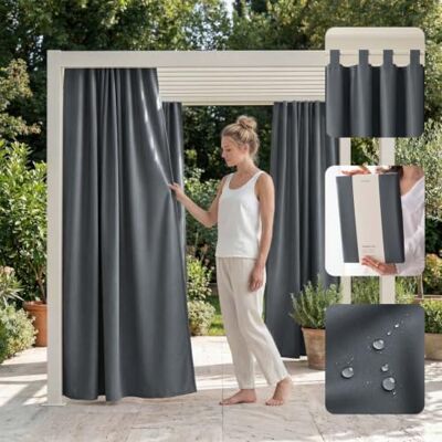 room99 Outdoorvorhäng mit Schlaufen Garden Line 155 x 250 cm Breite x Höhe Outdoor Vorhang wetterfest Wasserdicht Sichtschutz Sonnenschutz Gardinen Garten Winddicht Dunkelgrau, 1 Stück room99 Outdoorvorhäng mit Schlaufen Garden Line 155 x 250 cm Breite x Höhe Outdoor Vorhang wetterfest Wasserdicht Sichtschutz Sonnenschutz Gardinen Garten Winddicht Dunkelgrau, 1 Stück
