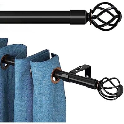 GSBLUNIE Schwerlast gardinenstange schwarz 68 to 222 cm, 25 mm wandmontage schwarze matt gardinenstangen set mit gedrehten Käfigendstücken, Metall gardinenstange 2.2m lang für outdoor wetterfest GSBLUNIE Schwerlast gardinenstange schwarz 68 to 222 cm, 25 mm wandmontage schwarze matt gardinenstangen set mit gedrehten Käfigendstücken, Metall gardinenstange 2.2m lang für outdoor wetterfest