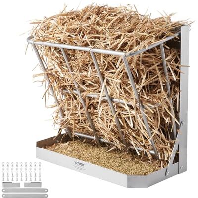 VEVOR Heuraufe Vieh, 610 x 297 x 584 mm, 2-in-1-Futterautomat für Heu & Getreide, Wandraufe mit Futterschale, Futtertrog für Ziegen, stabile Futterraufe aus Stahl für Schafe & Pferde, Futterspender VEVOR Heuraufe Vieh, 610 x 297 x 584 mm, 2-in-1-Futterautomat für Heu & Getreide, Wandraufe mit Futterschale, Futtertrog für Ziegen, stabile Futterraufe aus Stahl für Schafe & Pferde, Futterspender