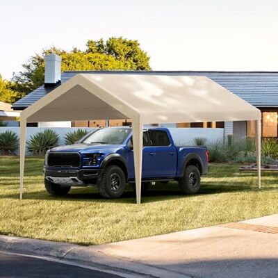 VEVOR Carport-Garagenzelt, 3 x 6 m, Garagendachzelt, wasserdicht und UV-geschützt, einfache Installation mit Spanngurten, beige (nur Dachabdeckung, Rahmen Nicht im Lieferumfang enthalten) VEVOR Carport-Garagenzelt, 3 x 6 m, Garagendachzelt, wasserdicht und UV-geschützt, einfache Installation mit Spanngurten, beige (nur Dachabdeckung, Rahmen Nicht im Lieferumfang enthalten)