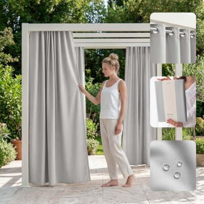 room99 Outdoorvorhäng mit Ösen Garden Line 155 x 220 cm Breite x Höhe Outdoor Vorhang wetterfest Wasserdicht Sichtschutz Sonnenschutz Gardinen Garten Winddicht Hellgrau, 1 Stück room99 Outdoorvorhäng mit Ösen Garden Line 155 x 220 cm Breite x Höhe Outdoor Vorhang wetterfest Wasserdicht Sichtschutz Sonnenschutz Gardinen Garten Winddicht Hellgrau, 1 Stück