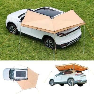 VEVOR Markise Auto, 270°-Markise, 3,19x3,07x2,10 m, Sonnensegel, wasserdicht (UV50+), inklusive Tragetasche, freistehendes Offroad-Vordach, Sonnenunterkunft für SUV, Van, LKW & Camping VEVOR Markise Auto, 270°-Markise, 3,19x3,07x2,10 m, Sonnensegel, wasserdicht (UV50+), inklusive Tragetasche, freistehendes Offroad-Vordach, Sonnenunterkunft für SUV, Van, LKW & Camping