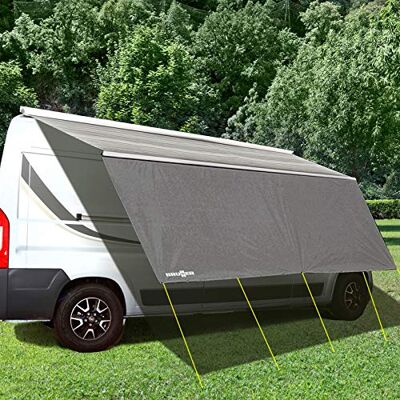 BRUNNER Sunny View Sonnensegel, Sonnenschutz für Wohnwagen, Wohnmobil, Van, Kleinbusse und Van, inklusive Befestigungsteile, 240 x 190 cm, Grau BRUNNER Sunny View Sonnensegel, Sonnenschutz für Wohnwagen, Wohnmobil, Van, Kleinbusse und Van, inklusive Befestigungsteile, 240 x 190 cm, Grau