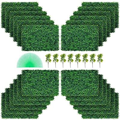 VEVOR 24 STÜCKE 24 "x 16" Künstliche Buchsbaumplatten für 62 Quadratfuß, Kunstrasen-Hintergrundwand 1,6 Zoll, Sichtschutz, Heckenschutz, UV-geschützt VEVOR 24 STÜCKE 24 "x 16" Künstliche Buchsbaumplatten für 62 Quadratfuß, Kunstrasen-Hintergrundwand 1,6 Zoll, Sichtschutz, Heckenschutz, UV-geschützt