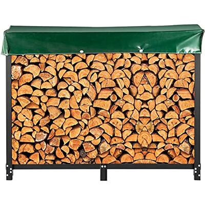 VEVOR Kaminholzregal 2,4 m Outdoor Schwarz Kaminholzregal Ständer Stahl Outdoor Holzregal Kaminholzhalter mit Tragkraft 100 lbs Abdeckung & Kaminbesteck-Set Firewood Log Rack 8ft VEVOR Kaminholzregal 2,4 m Outdoor Schwarz Kaminholzregal Ständer Stahl Outdoor Holzregal Kaminholzhalter mit Tragkraft 100 lbs Abdeckung & Kaminbesteck-Set Firewood Log Rack 8ft
