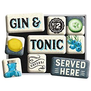 ART Retro Kühlschrank-Magnete, 9 Stück, Gin & Tonic Served Here – Geschenk-Idee als Bar-Zubehör, Magnetset für Magnettafel, Vintage Design ART Retro Kühlschrank-Magnete, 9 Stück, Gin & Tonic Served Here – Geschenk-Idee als Bar-Zubehör, Magnetset für Magnettafel, Vintage Design