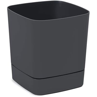 Lamela Blumentopf Quadratisch mit Integriertem Untersetzer 16 x 16 cm x H 17,6 cm, 4 L Leichter & wetterfester Kunststoff Für Innen & Außen Anthrazit Lamela Blumentopf Quadratisch mit Integriertem Untersetzer 16 x 16 cm x H 17,6 cm, 4 L Leichter & wetterfester Kunststoff Für Innen & Außen Anthrazit