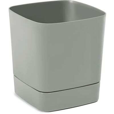 Lamela Blumentopf Quadratisch mit Integriertem Untersetzer 25 x 25 cm x H 27,5 cm, 8 L Leichter & wetterfester Kunststoff Für Innen & Außen Graugrün Lamela Blumentopf Quadratisch mit Integriertem Untersetzer 25 x 25 cm x H 27,5 cm, 8 L Leichter & wetterfester Kunststoff Für Innen & Außen Graugrün