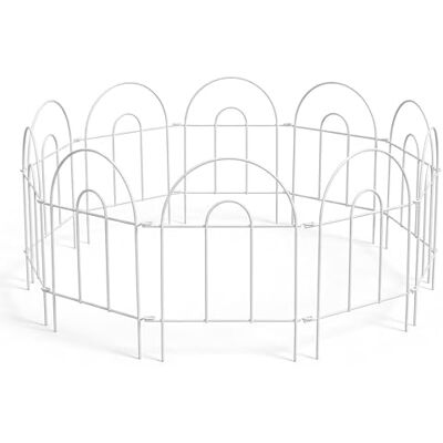 Relaxdays Beetzaun Metall, 10 modulare Zaunelemente Rundbogen, HxB: 45x400 cm, Garten Beeteinfassung zum Stecken, weiß Relaxdays Beetzaun Metall, 10 modulare Zaunelemente Rundbogen, HxB: 45x400 cm, Garten Beeteinfassung zum Stecken, weiß