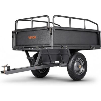 VEVOR Kippanhänger, 226,79 kg Fassungsvermögen, ATV-UTV-Transportanhänger 142x76x70 cm, Kippwagen mit 35,56 cm Reifen, Handzug oder Fußpedal, Hofanhänger für Rasenmähertraktoren VEVOR Kippanhänger, 226,79 kg Fassungsvermögen, ATV-UTV-Transportanhänger 142x76x70 cm, Kippwagen mit 35,56 cm Reifen, Handzug oder Fußpedal, Hofanhänger für Rasenmähertraktoren