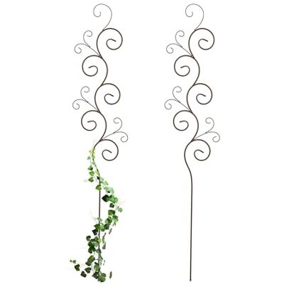 Relaxdays Rankhilfe, 2er Set, Bodenstecker, HxB: 160 x 30 cm, Rankgitter für Kletterpflanzen, Metall, freistehend, braun Relaxdays Rankhilfe, 2er Set, Bodenstecker, HxB: 160 x 30 cm, Rankgitter für Kletterpflanzen, Metall, freistehend, braun