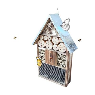 Relaxdays Insektenhotel, Holz, wetterfestes Metalldach, HxBxT: 48 x 31 x 10 cm, Insektenhaus zum Aufhängen, geflammt Relaxdays Insektenhotel, Holz, wetterfestes Metalldach, HxBxT: 48 x 31 x 10 cm, Insektenhaus zum Aufhängen, geflammt