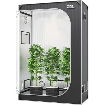 VEVOR Growbox 122 x 61 x 183 cm Gewächshaus aus 22 mm Stahl-Rahmen und 2000D Oxford-Gewebe Growtent 60 kg Tragfähigkeit Growschrank Geeignet für 150 W Wachstumslicht Indoor Zuchtzelt VEVOR Growbox 122 x 61 x 183 cm Gewächshaus aus 22 mm Stahl-Rahmen und 2000D Oxford-Gewebe Growtent 60 kg Tragfähigkeit Growschrank Geeignet für 150 W Wachstumslicht Indoor Zuchtzelt