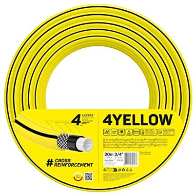 Cellfast YELLOW Gartenschlauch 4-lagig, UV- & algenfest, 20 bar, 3/4", 20 m Leichter Gartenschlauch, strapazierfähig, Kreuzgeflecht, Verwindungsfest, REACH-Technologie, -10/+50°C Cellfast YELLOW Gartenschlauch 4-lagig, UV- & algenfest, 20 bar, 3/4", 20 m Leichter Gartenschlauch, strapazierfähig, Kreuzgeflecht, Verwindungsfest, REACH-Technologie, -10/+50°C