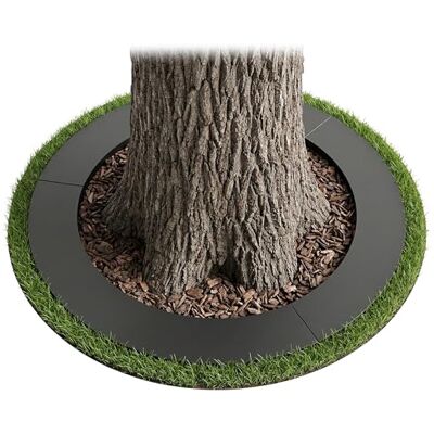 Relaxdays Baumring, Baumscheibe Rasenkante Bäume & Sträucher, D: 120 cm, Pflanzring Garten, verzinkter Stahl, anthrazit Relaxdays Baumring, Baumscheibe Rasenkante Bäume & Sträucher, D: 120 cm, Pflanzring Garten, verzinkter Stahl, anthrazit