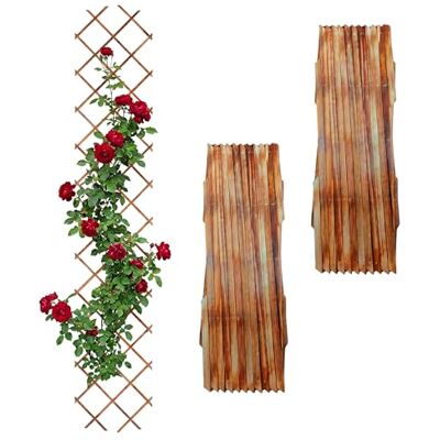 Relaxdays Rankgitter ausziehbar, 3er Set, 270x45 cm, Holz, Wandmontage, Rankhilfe Kletterpflanzen, Holzgitter, geflammt Relaxdays Rankgitter ausziehbar, 3er Set, 270x45 cm, Holz, Wandmontage, Rankhilfe Kletterpflanzen, Holzgitter, geflammt