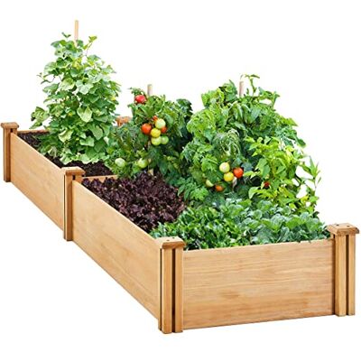 Yaheetech Hochbeet Pflanzkasten Palettenrahmen DIY mit 2 Pflanzbereichen aus Holz Wetterfest Gartenbeet Gemüsebeet Kräuterbeet Aufsatzrahmen für Garten Terrasse Balkon, 241,5 × 62,5 × 27 cm Yaheetech Hochbeet Pflanzkasten Palettenrahmen DIY mit 2 Pflanzbereichen aus Holz Wetterfest Gartenbeet Gemüsebeet Kräuterbeet Aufsatzrahmen für Garten Terrasse Balkon, 241,5 × 62,5 × 27 cm