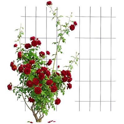 Relaxdays Rankgitter, 4er Set, HxB: 115 x 45 cm, Metall, Rankhilfe für Kletterpflanzen, Garten, Rosenrankhilfe, schwarz Relaxdays Rankgitter, 4er Set, HxB: 115 x 45 cm, Metall, Rankhilfe für Kletterpflanzen, Garten, Rosenrankhilfe, schwarz