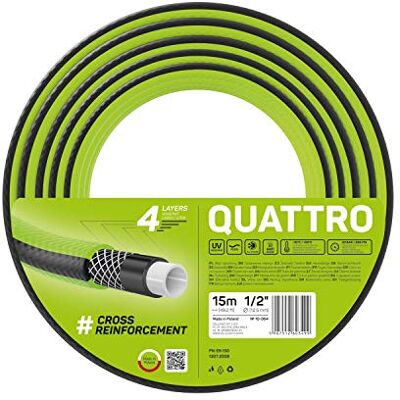 Cellfast Gartenschlauch Quattro 1/2" 15m 4-lagig Vierlagiger Wasserschlauch mit formstabilem Kreuzgewebe, UV- und algenbeständig, 20 bar Cellfast Gartenschlauch Quattro 1/2" 15m 4-lagig Vierlagiger Wasserschlauch mit formstabilem Kreuzgewebe, UV- und algenbeständig, 20 bar