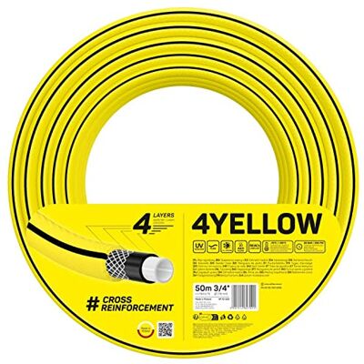Cellfast YELLOW Gartenschlauch, 4-lagig, UV- & algenfest, 20 bar, 50 m Leichter, strapazierfähiger Schlauch, Kreuzgeflecht, Verwindungsfest, REACH-Technologie, -10/+50°C, 3/4", Gartenbewässerung Cellfast YELLOW Gartenschlauch, 4-lagig, UV- & algenfest, 20 bar, 50 m Leichter, strapazierfähiger Schlauch, Kreuzgeflecht, Verwindungsfest, REACH-Technologie, -10/+50°C, 3/4", Gartenbewässerung