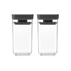 Brabantia TASTY+ Minibehälter-Set Luftdichte Vorratsdosen für Gewürze und Kräuter 2 x 0,15 l transparente, BPA-freie Gefäße mit silikonversiegelten Deckeln Dark Grey Brabantia TASTY+ Minibehälter-Set Luftdichte Vorratsdosen für Gewürze und Kräuter 2 x 0,15 l transparente, BPA-freie Gefäße mit silikonversiegelten Deckeln Dark Grey