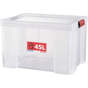 Sundis 4501001 Clip 'n' store Aufbewahrungsbox mit Deckel Kunststoff transparent 50 x 39 x 32,5 cm 45 l Sundis 4501001 Clip 'n' store Aufbewahrungsbox mit Deckel Kunststoff transparent 50 x 39 x 32,5 cm 45 l