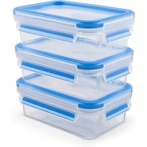 EMSA N10312 Clip & Close Set aus Aufbewahrungsbehältern - Transparent/Blau - 3x0,55l EMSA N10312 Clip & Close Set aus Aufbewahrungsbehältern - Transparent/Blau - 3x0,55l
