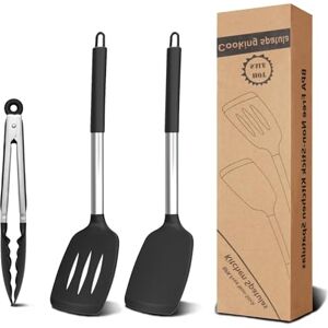 Cheerhom Silikon Pfannenwender 3 Set mit Grillzange, BPA-frei hitzebeständige Silikon Spatel für die Küche, Küchenhelfer Set, Spülmaschinenfest,Küchenutensilien für Braten, Grillen und Kochen Cheerhom Silikon Pfannenwender 3 Set mit Grillzange, BPA-frei hitzebeständige Silikon Spatel für die Küche, Küchenhelfer Set, Spülmaschinenfest,Küchenutensilien für Braten, Grillen und Kochen