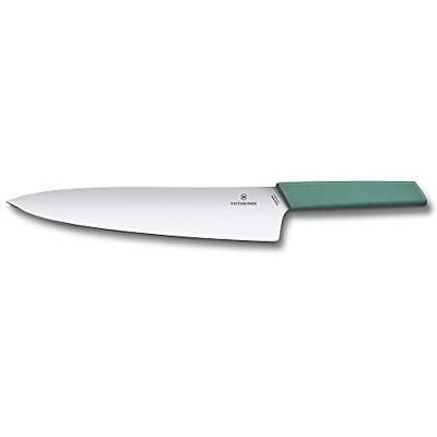 Victorinox Swiss Modern Tranchiermesser für Fleisch, Gerader Schliff, 25 cm lange Klinge aus Edelstahl, Ergonomischer Kunststoffgriff, Aquamarin Victorinox Swiss Modern Tranchiermesser für Fleisch, Gerader Schliff, 25 cm lange Klinge aus Edelstahl, Ergonomischer Kunststoffgriff, Aquamarin