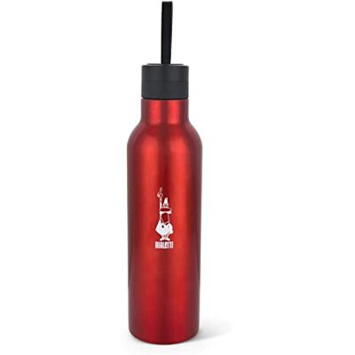 Bialetti To Go Thermoflasche, doppelwandig, hält 12 h heiß und 24 h kalt, Stahl, 500 ml Fassungsvermögen, glänzend rot Bialetti To Go Thermoflasche, doppelwandig, hält 12 h heiß und 24 h kalt, Stahl, 500 ml Fassungsvermögen, glänzend rot
