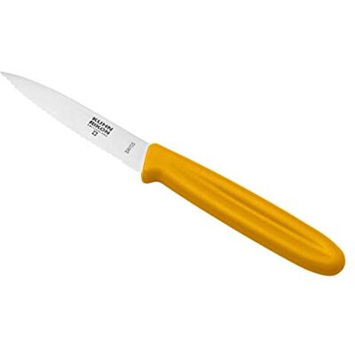 KUHN RIKON Swiss Knife Rüstmesser Wellenschliff, Edelstahl, Gemüsemesser, Messer mit Klingenschutz, Gelb KUHN RIKON Swiss Knife Rüstmesser Wellenschliff, Edelstahl, Gemüsemesser, Messer mit Klingenschutz, Gelb